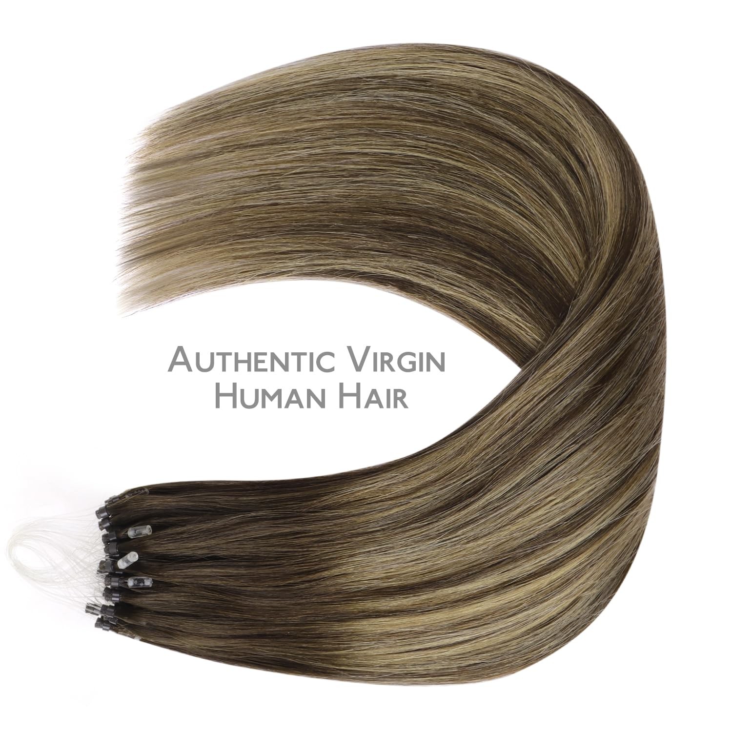 Wennalife Microlink Hair Extensions Human Hair 50G 50S 18 Inch Balayage