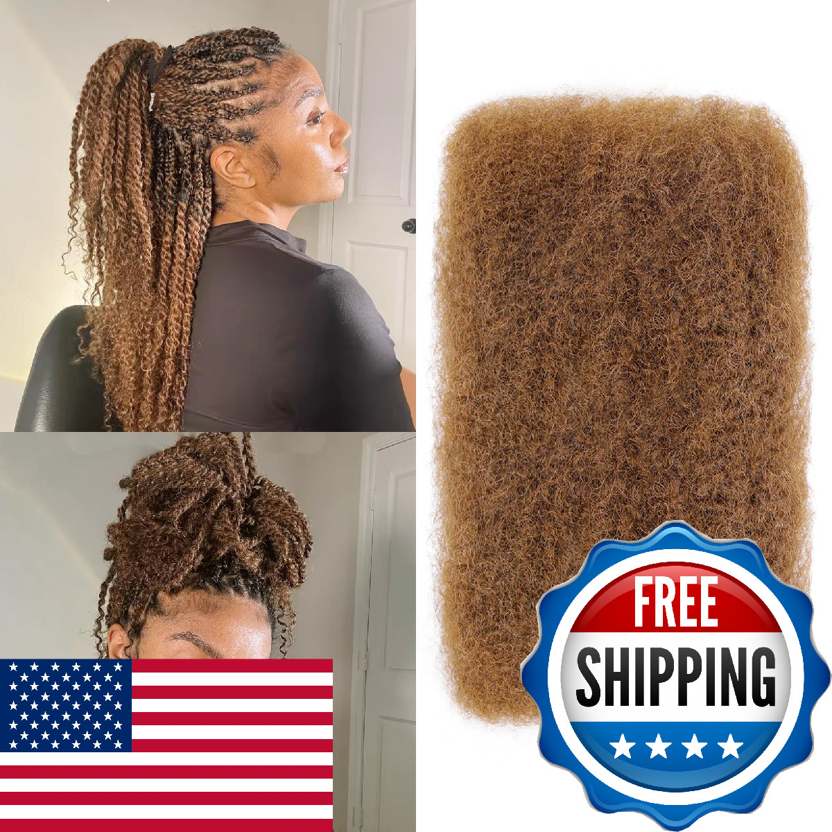Bll Afro Kinkys Bulk Human Hair-100 Human Hair For Mini Twist Braiding