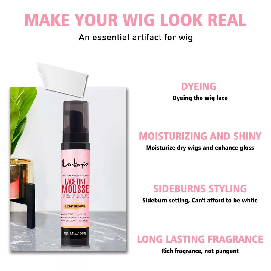 Natural Lace Tint Spray Dyed Foam Mousse for Women 100ML Wigs Mesh Skin-Fitting