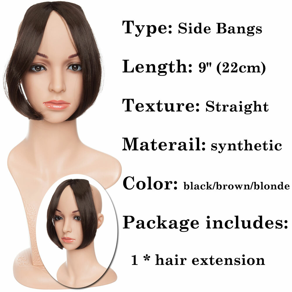 One Piece As Human Hair Neat Side Bangs Clip In Fringe Front Hair Extensions UK