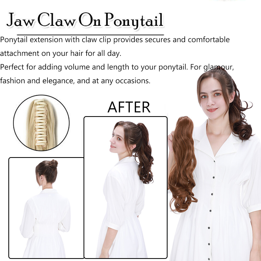 Wave Curly Claw Clip in Ponytail Hair Extensions Synthetic Hairpiece For Woman