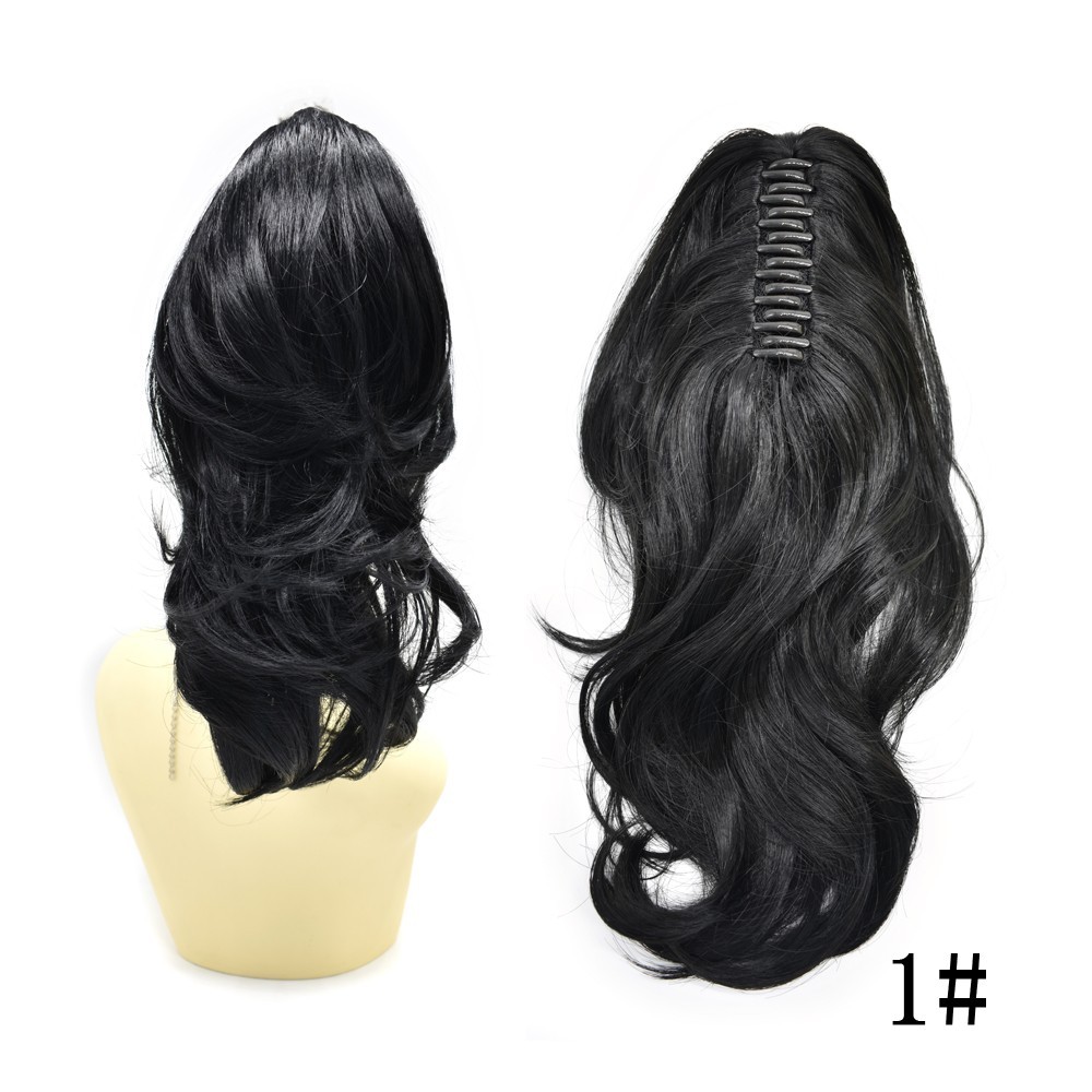 Thick Jaw Claw Clip In Ponytail Curly Wavy Hair Extensions Natural As Human Hair