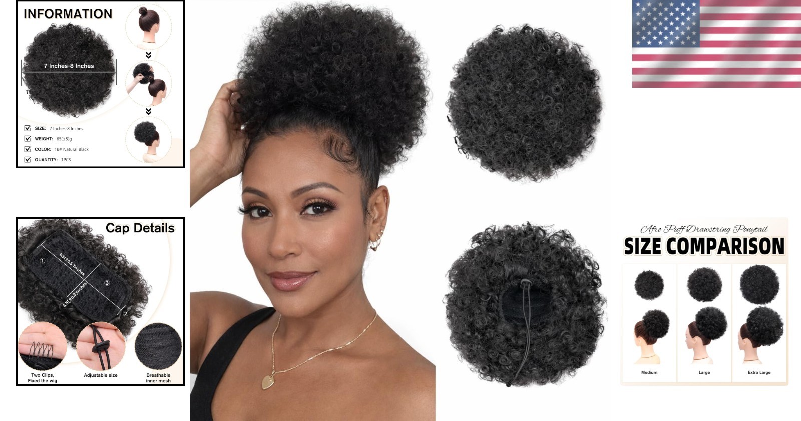 Versatile Synthetic Afro Puff Instant Hair Extension – Perfect for All Occasions