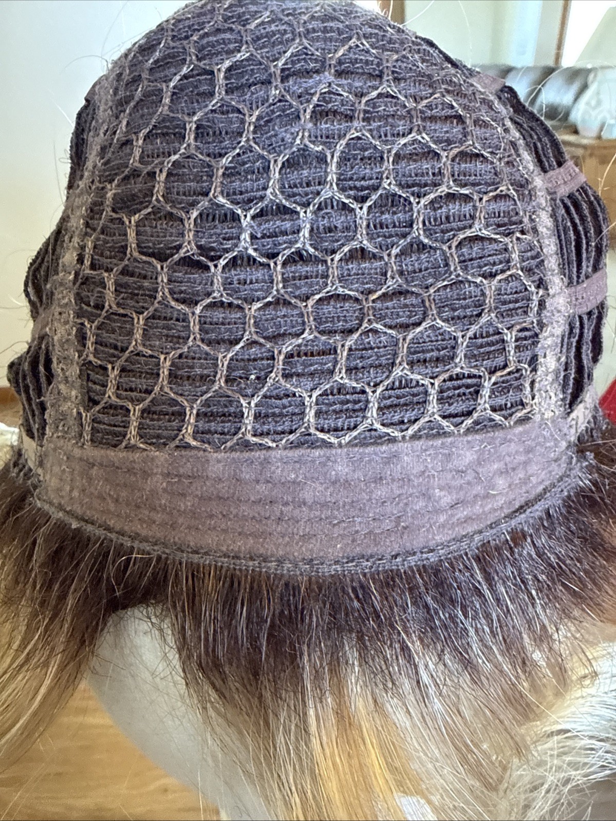 483 Curly Long Net Cap Light Blonde Tipped Big Hair. Very Nice