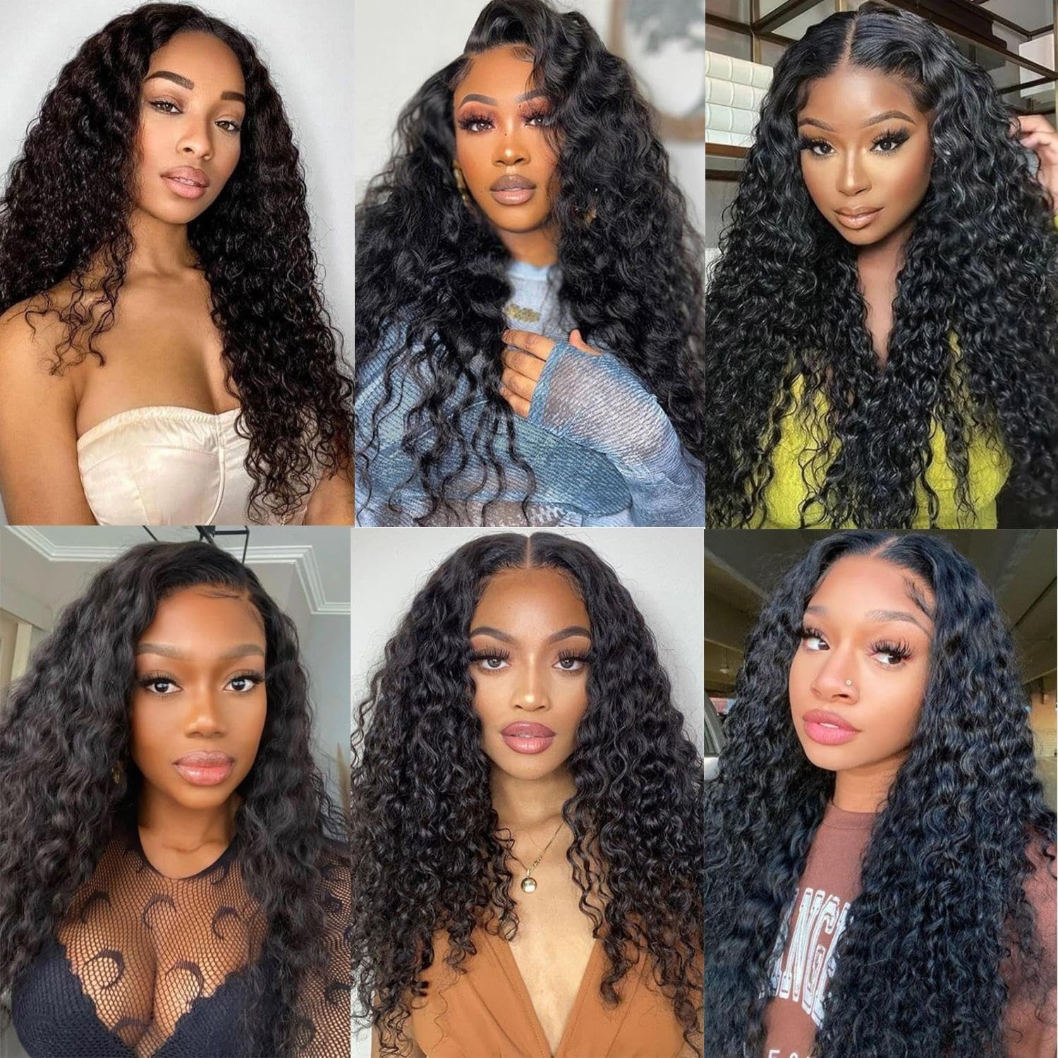 5×5 HD Lace Closure Glueless Human Hair Wig for Black Women – 24 Inch Curly Deep