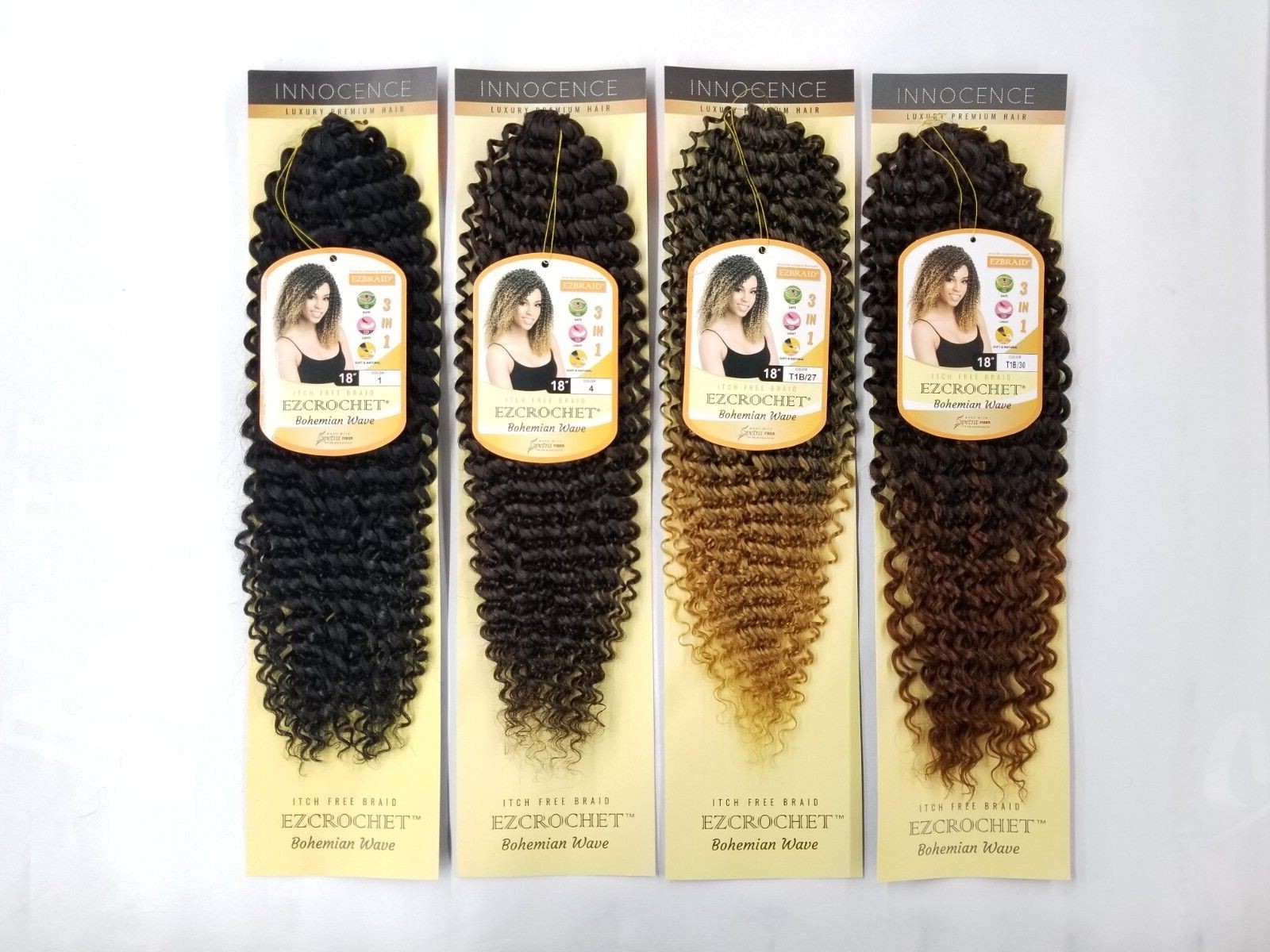 I&I Hair Innocence EZCROCHET Bohemian Wave Crochet Braiding Hair Spectra 18″