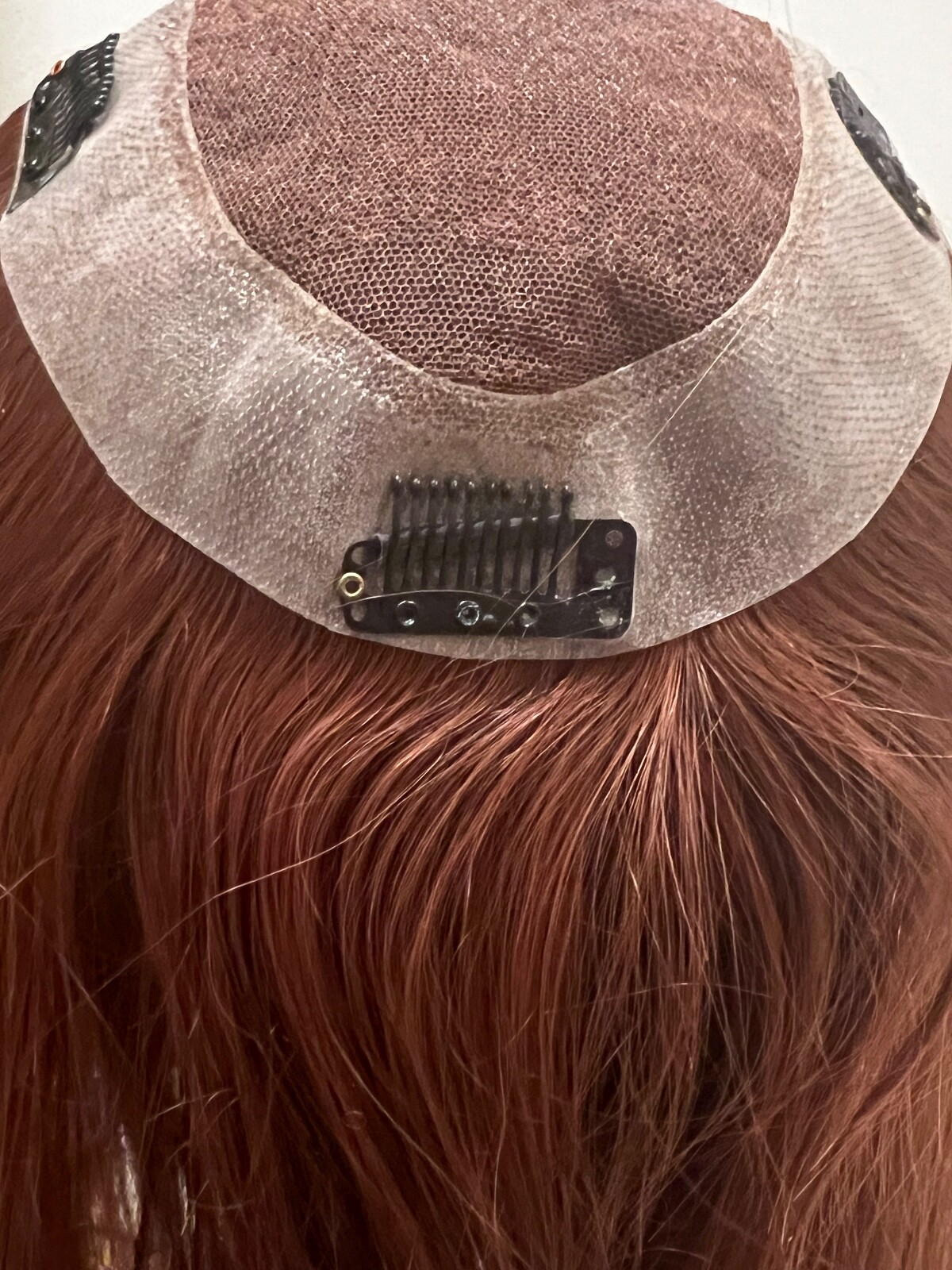100% Human Hair Topper Cowboy Red Straight Hair 16″
