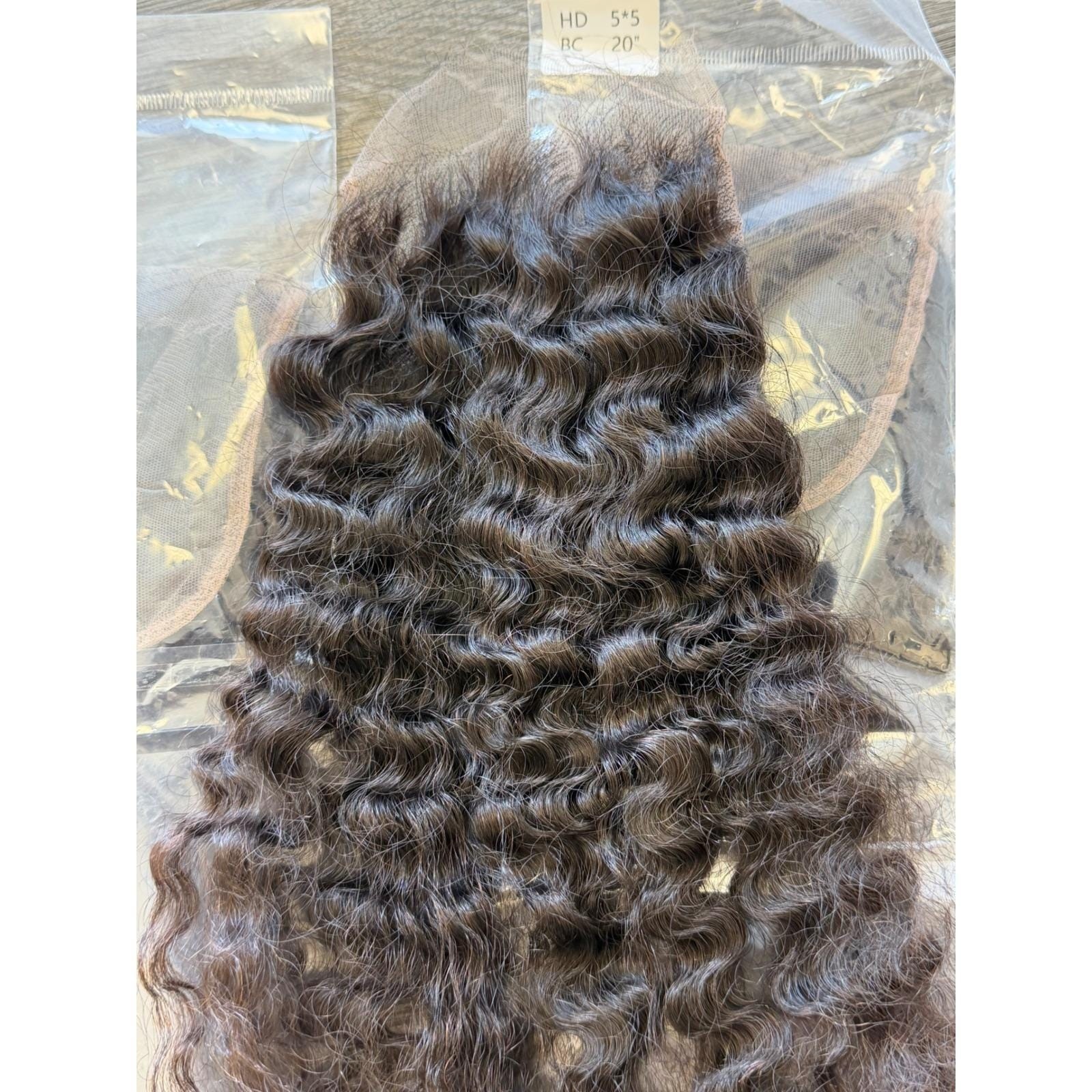 16″ Burmese Curly Hair HD 5×5 Lace Closure Free Part 100% Human Hair
