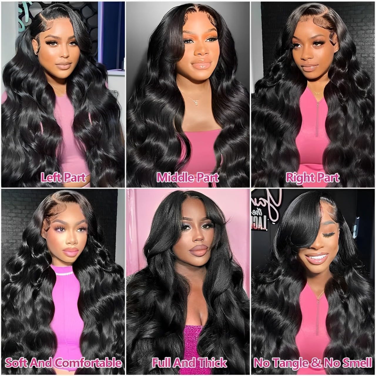 32″ 180% HD 13×6 Body Wave Human Hair Lace Front Wig PrePlucked Bleached Knots