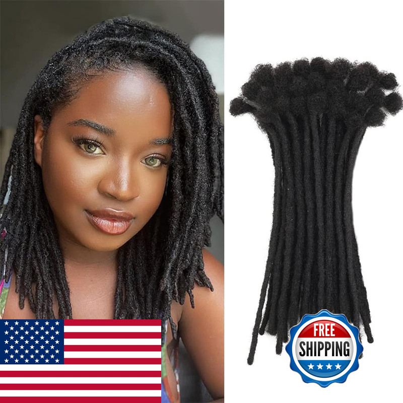 Aerislocks 8 Inch 30 Strands 0.6Cm Thickness Loc Extension Human Hair 100 Full