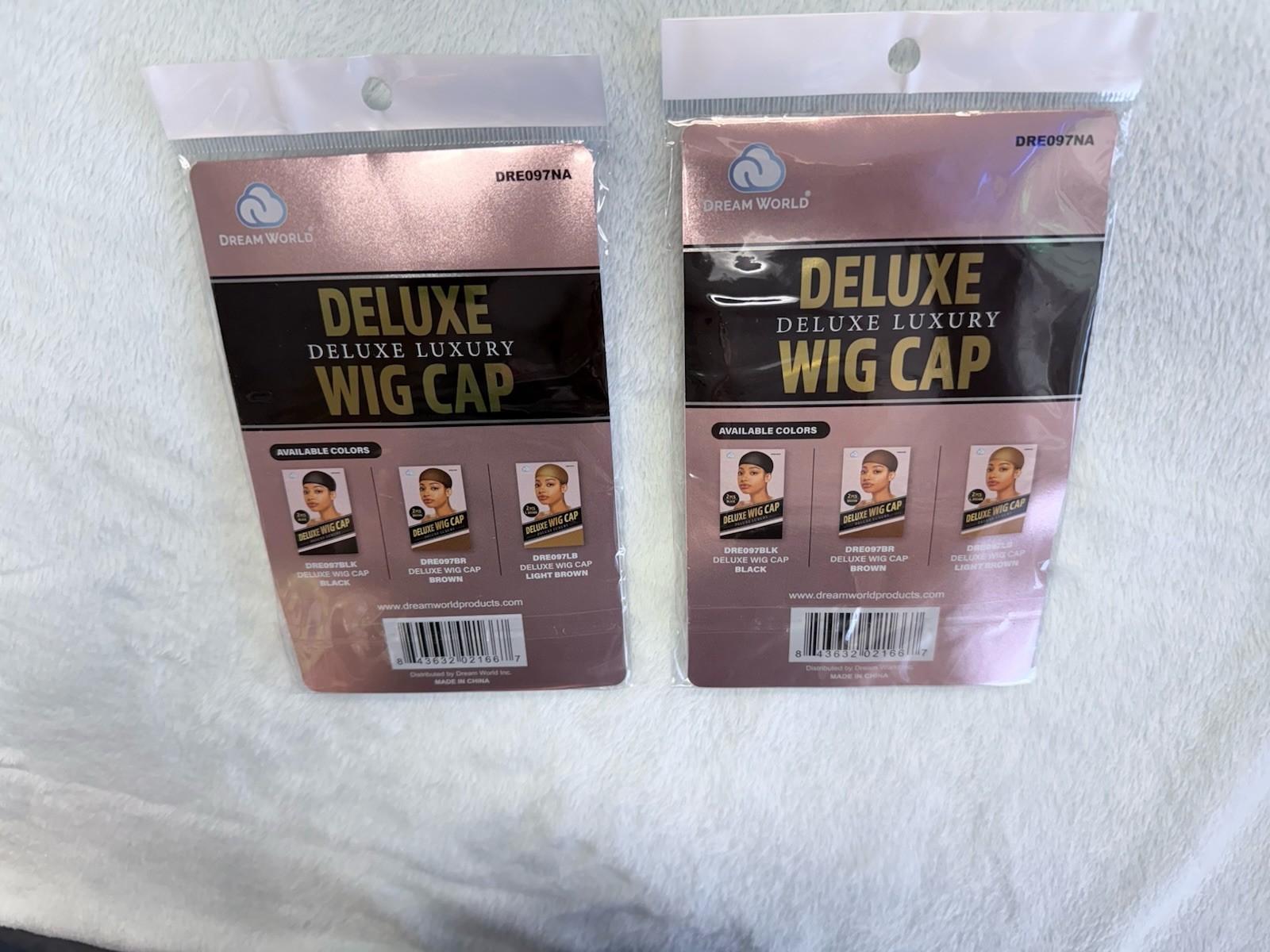 Natural Delux Wig Cap Dream World 2 Packs Thin Stocking Fabric One Size