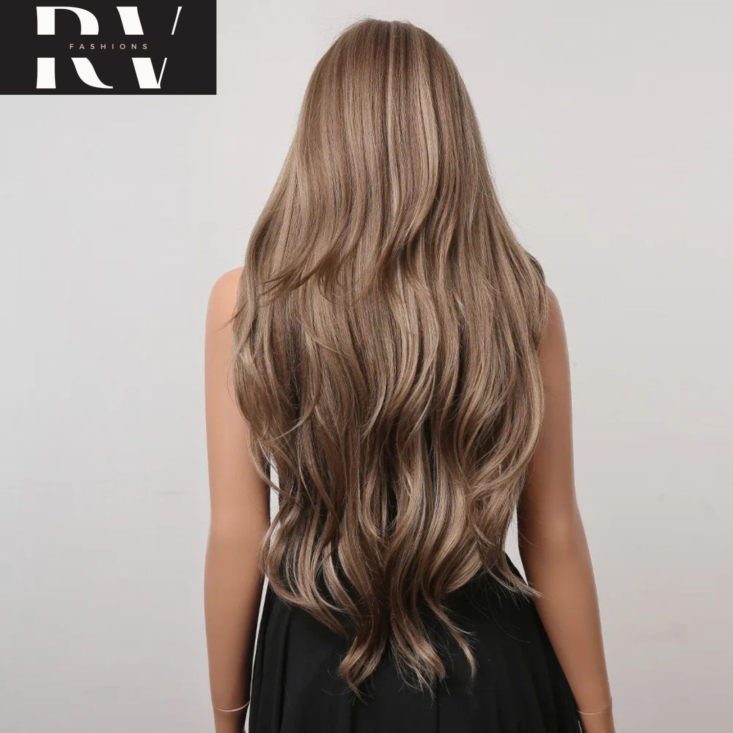 Brown Mixed Blonde Wigs with Bang Long Natural Wavy Hair Wig for Black Women NEW