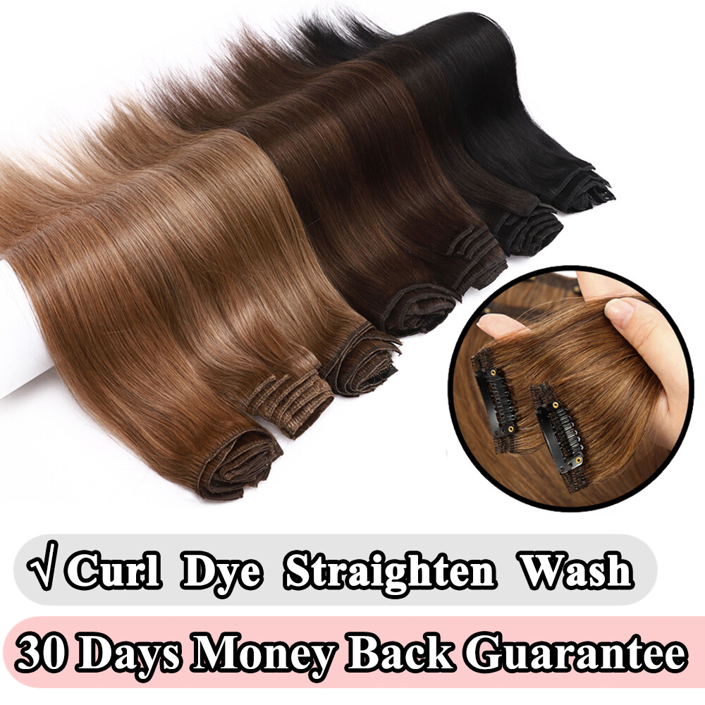 Clip In 100% Remy Human Hair Extensions Full Head Luxury 8PCS Weft Straight US