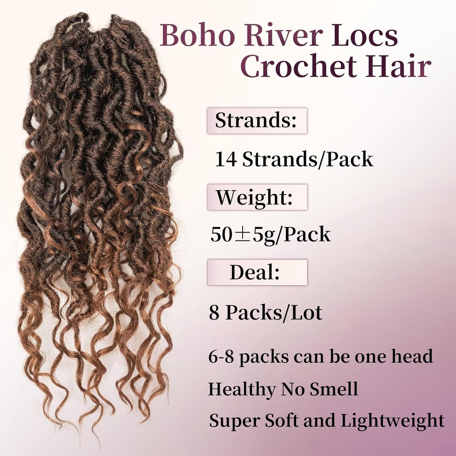 8 Packs Goddess Faux Locs Crochet Hair for Black Women Boho Style Locs River …