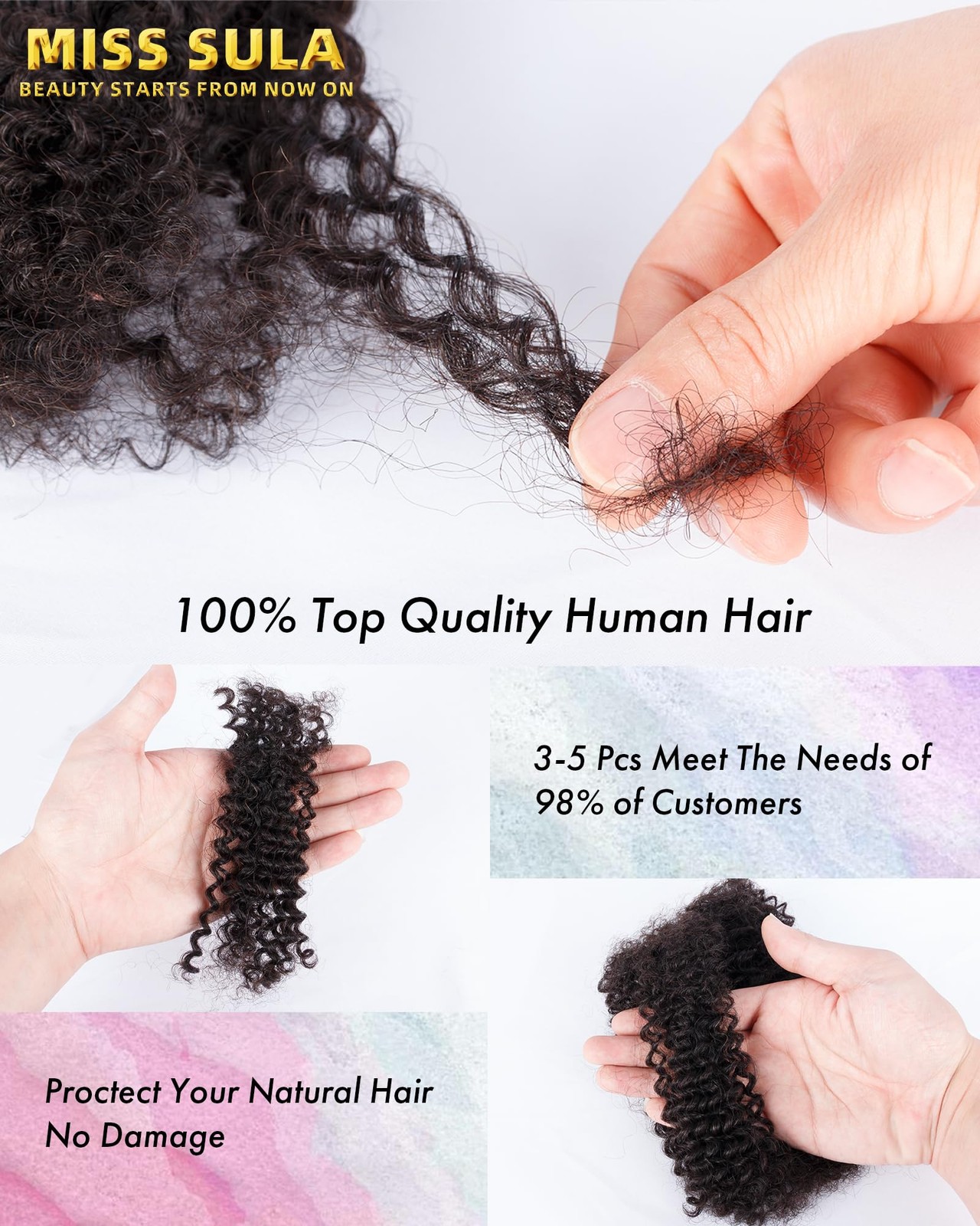 Miss Sula Afro Kinkys Bulk Human Hair Curly Braiding Hairhair Extensions 100