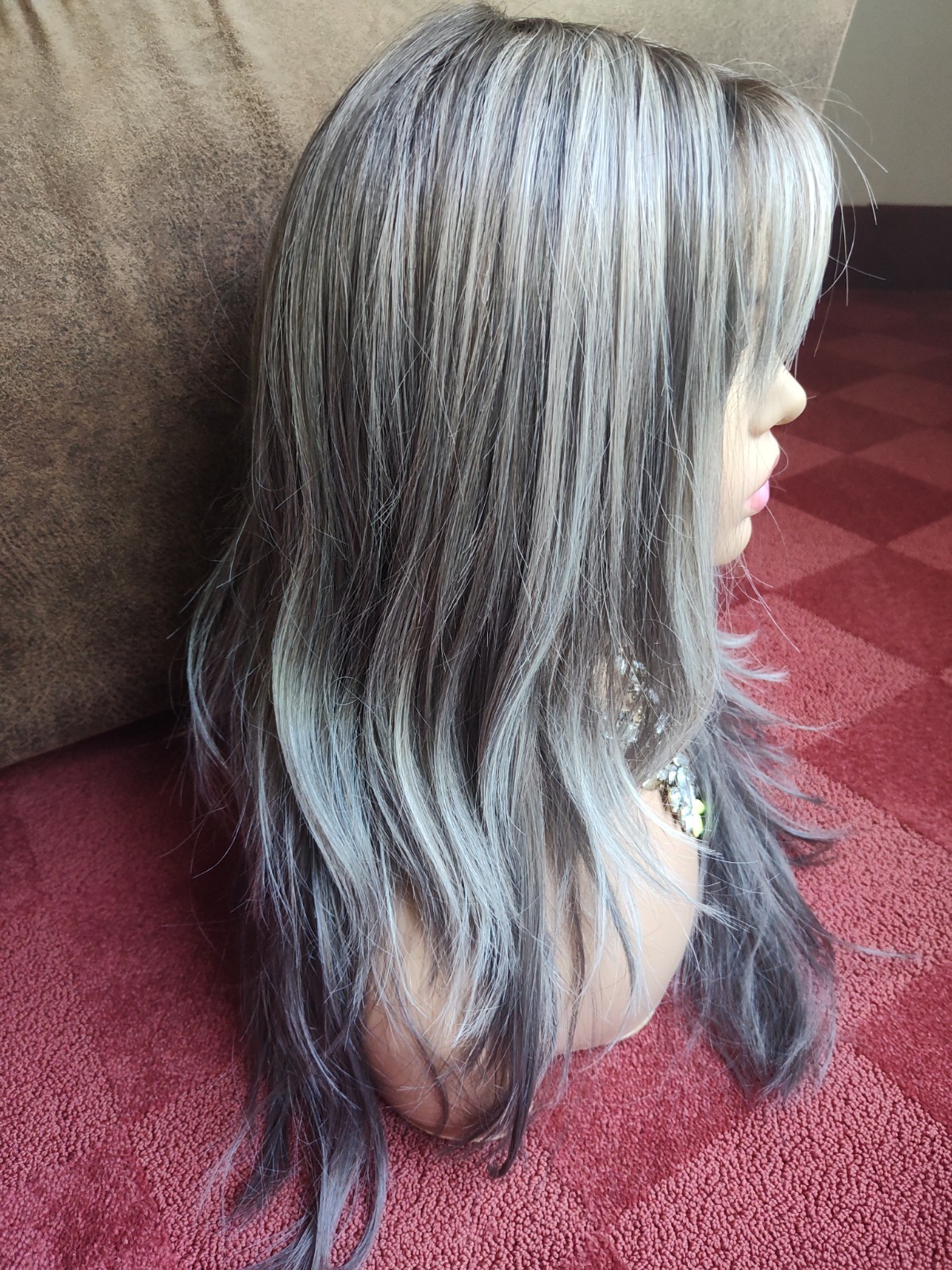 Wigs For Every Woman Exclusive Grey Long Layered Heat Friendly Synthetic Wig