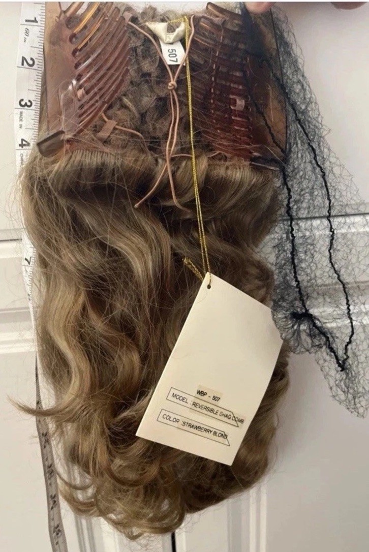 Reversible Shag Comb Wig By Pierre Light Blond W/HRR 15” Back Of Hair Attachment