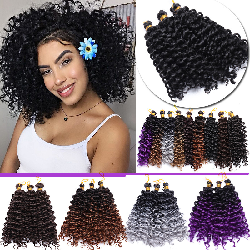 Curly Kinky Deep Wave 3 Bundle Thick Afro Crochet As Human Hair Brazilian 90g US