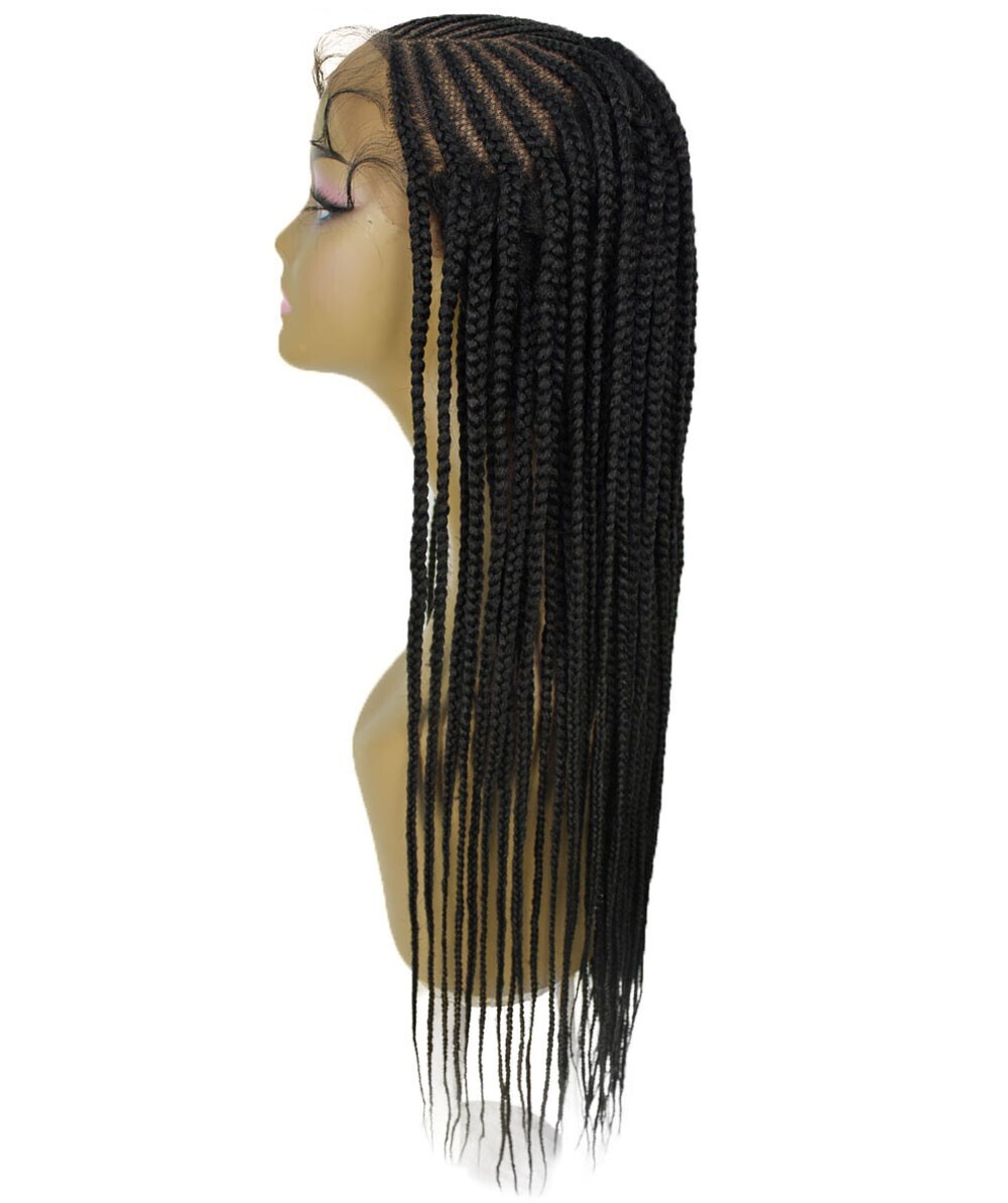 LUXLUXE Aina Straight 29 Inch Long 13X5 Hand-Tied Lace Braided Wig BLT-0133