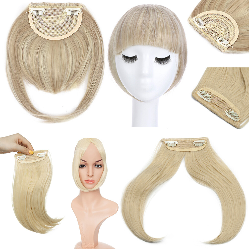 Thick Bangs Clip in Hair Extensions Front Cover Fringe Bangs As Human Hair US