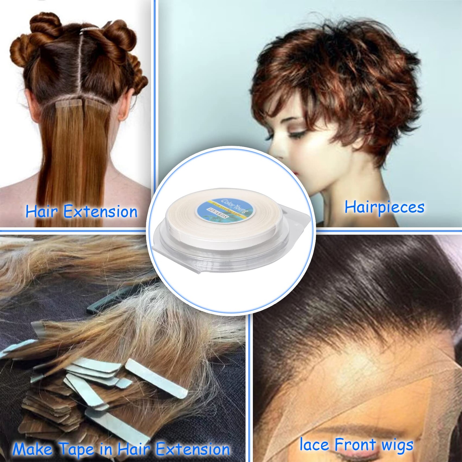 5/16″(0.8cm)*12 Yards Tape for Tape in Hair Extensions Double Sided Hair Exte…