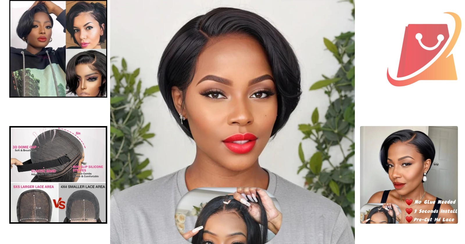 Short Pixie Wig Human Hair 5×5 HD Lace Glueless Pre Plucked Black Women