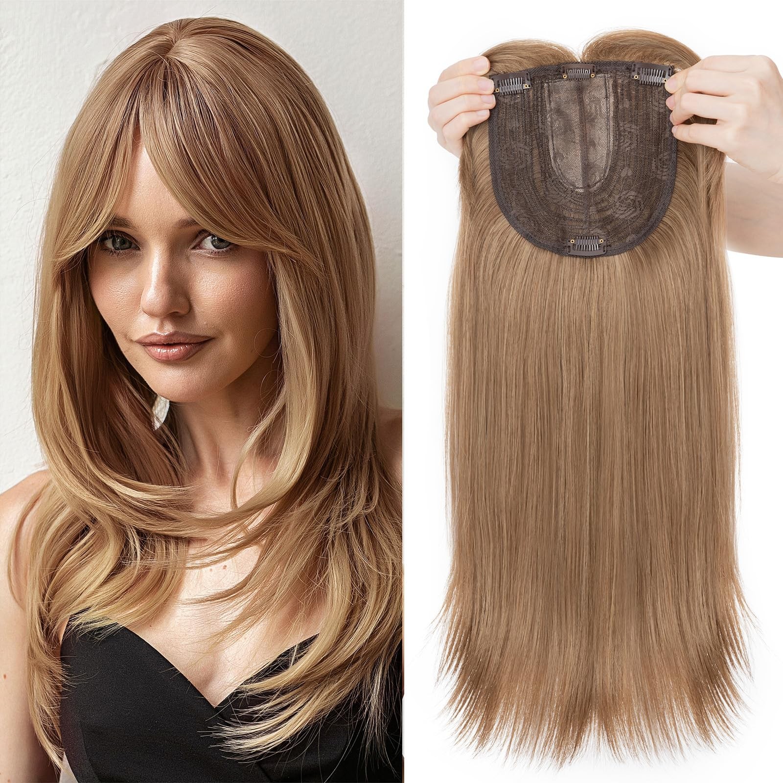 My-Lady Hair Toppers For Women Thinning Hair 18 Inch 6X6 Lace Base Wiglets Side