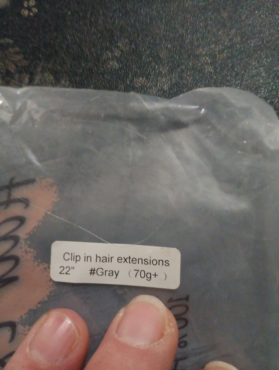 22″ Grey/gray Human Hair Clip In Extentions 70g+