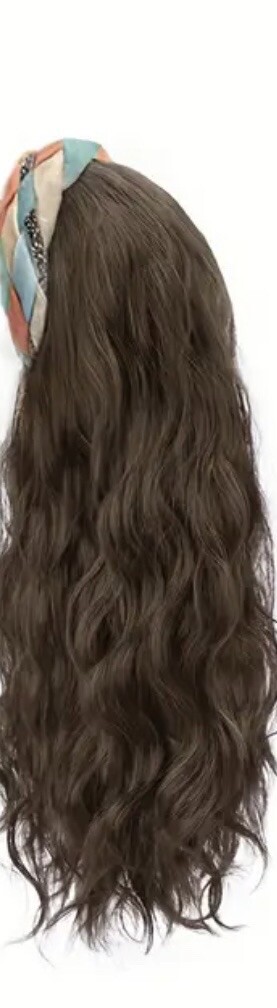 Headband Multiple Colors Attached With A Long Synthetic Hair Wig 22inch Light C