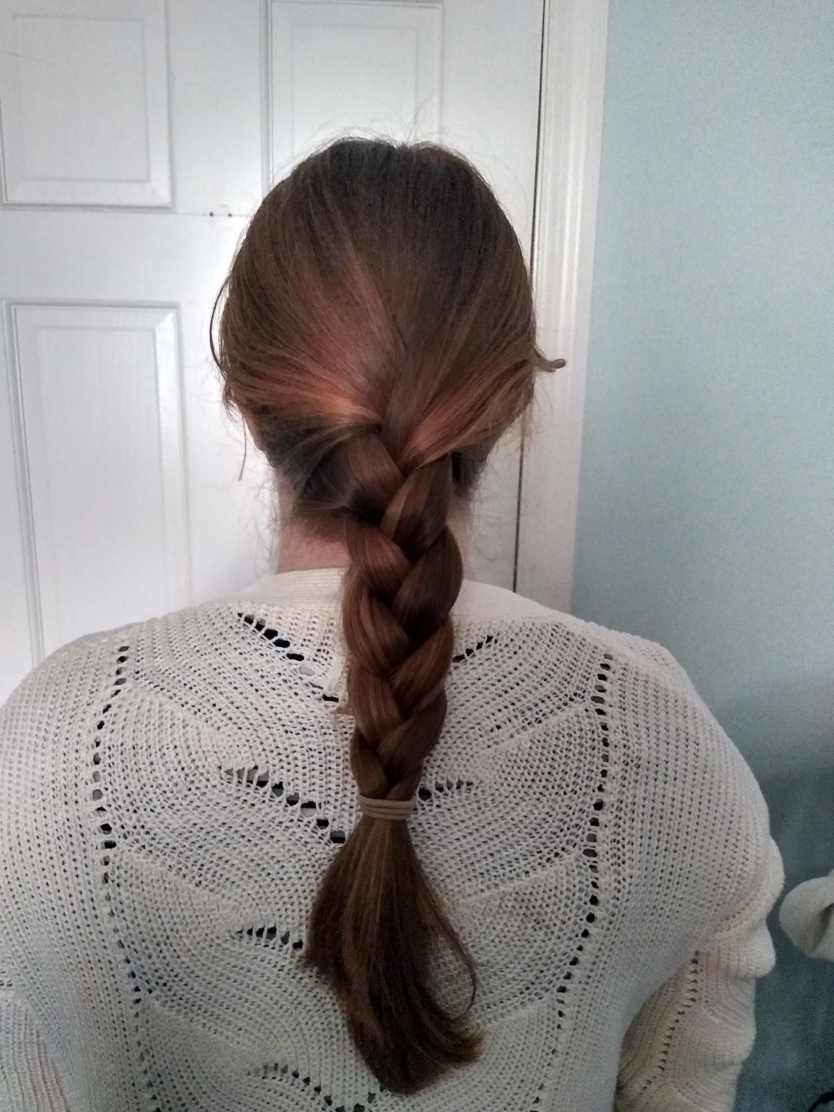 9 inches of thick blonde human hair