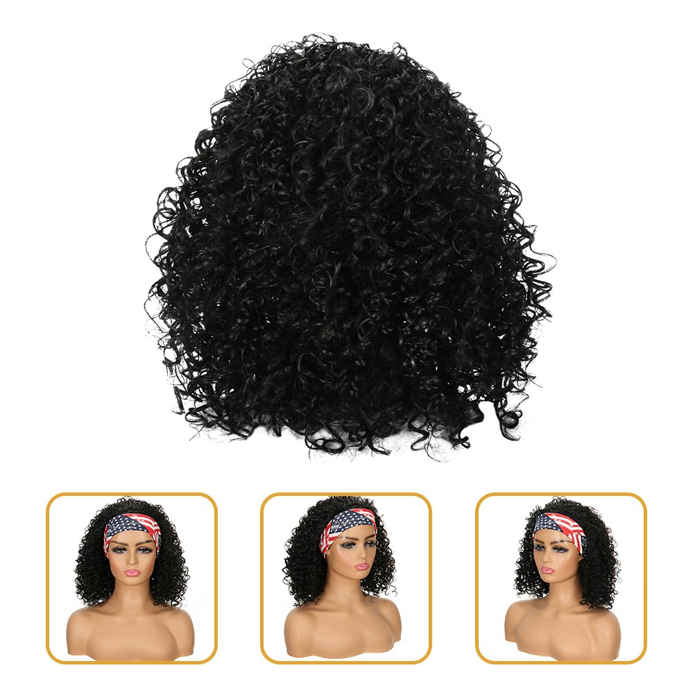 Afro Curly Wigs High Temperature Wire Material Heat Stylable For Concerts 1Set