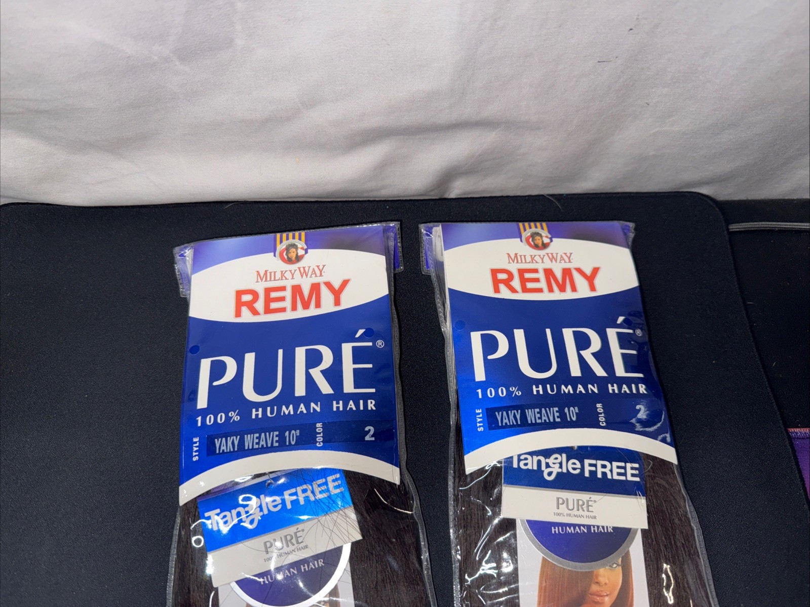 2 Packs Milky Way Remy Pure 100% Human Hair Yaky Weave 10”• Color 2
