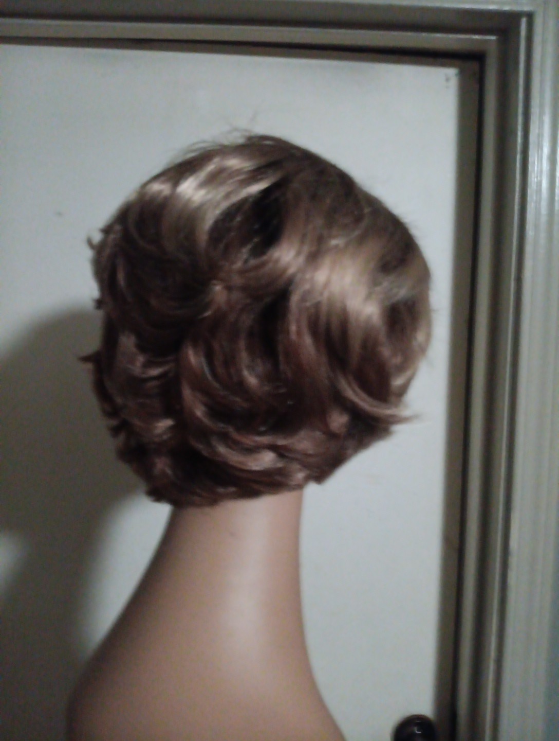 Honey Brown Synthetic Pixi Wig With Highlights