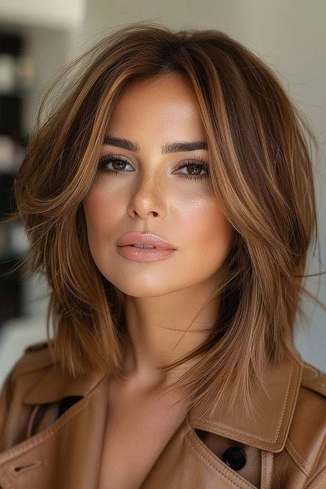 Ash Brown Highlight Bob Wig Human Hair Lace Front Wig for Women 13×4
