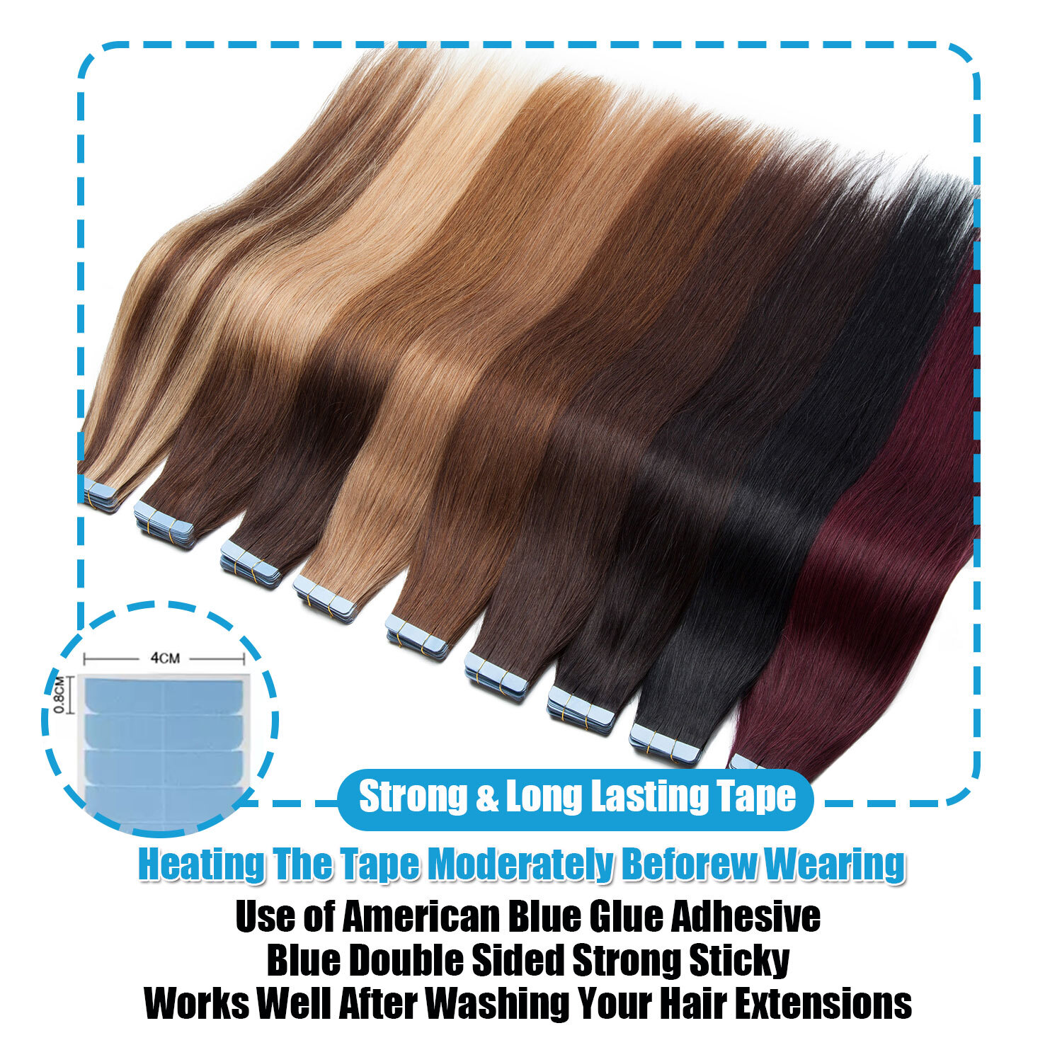 10-100PCS Double Sided Adhesive Super Tape for Tape In Hair Extensions Invisible