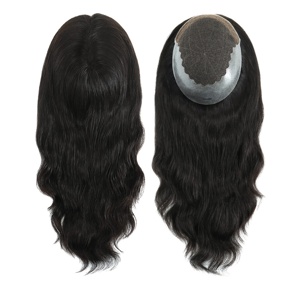 Women Top Pieces Hair Replacement Remy Hair Toppers Q6 7X9 16” Human Hair #NC