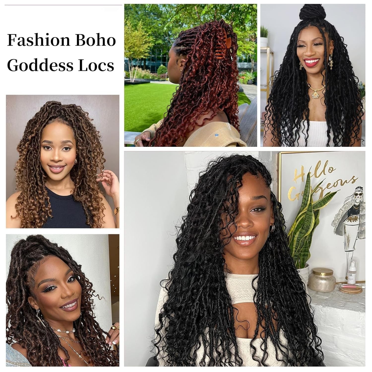8 Packs Goddess Faux Locs Crochet Hair for Black Women Boho Style Locs River …
