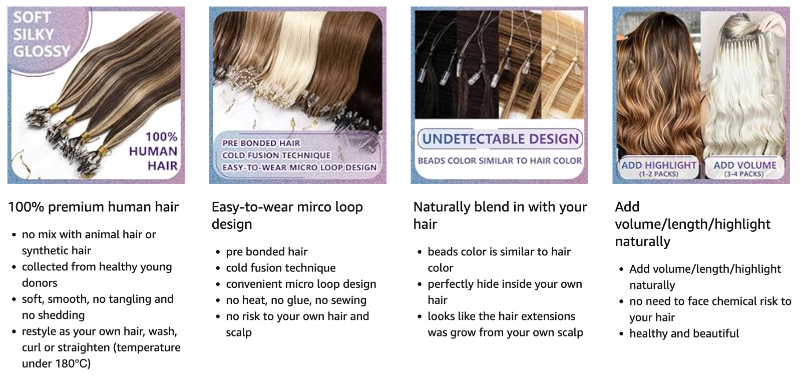 Microlink Hair Extensions Human Hair Micro Loop Bead In 18In 50g 50 Strands #99J