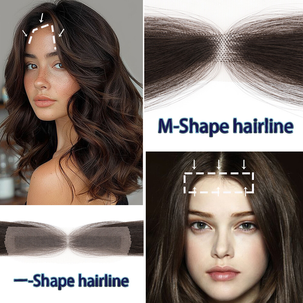 Lace PU Skin Cover-up Front Hairpiece Hand-Tied Hairline Real Human Hair Patches