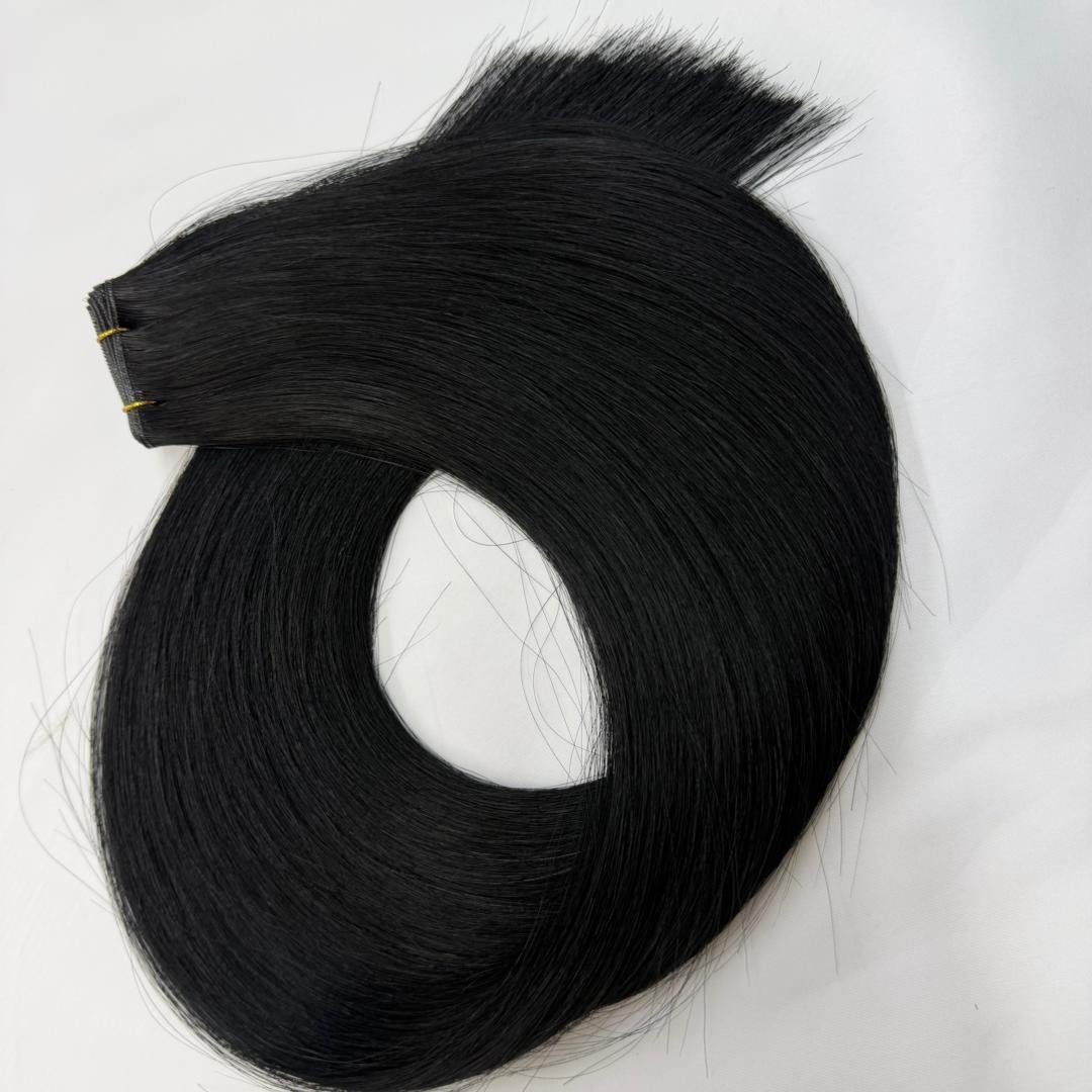 18″, 22″ Genius Wefts, 50g,100% Human Remy Hair Extensions #1 Jet Black