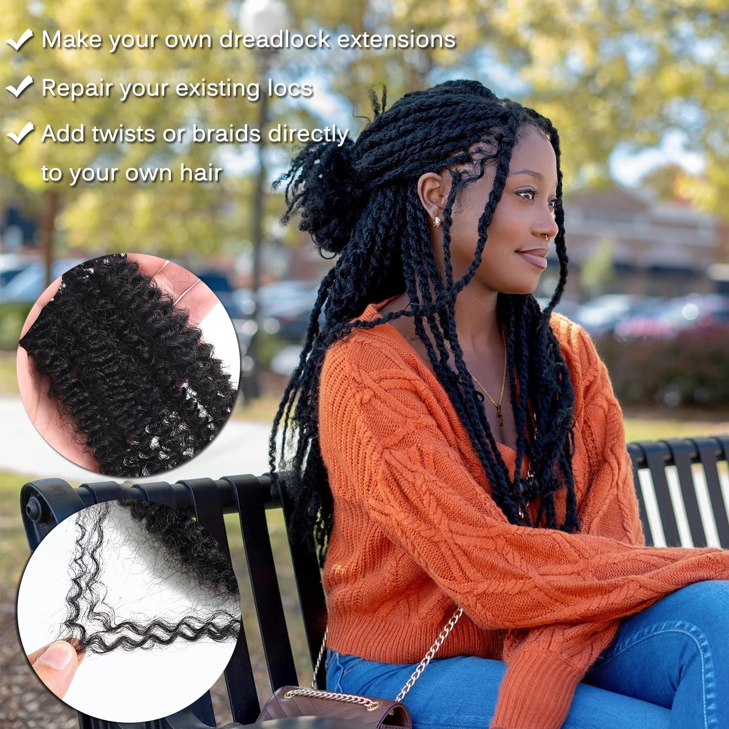 Afro Kinkys Bulk Human Hair(18 Inch) 35g/Pack, Braiding Hair for Dreadlocks, …