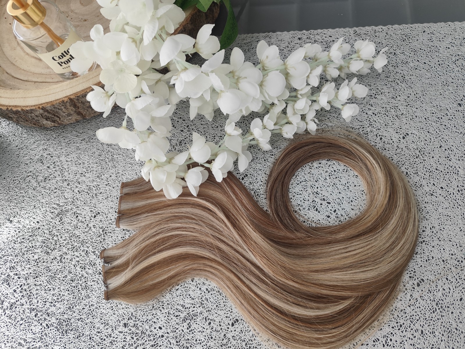 Human Hair Extensions Double Drawn Genius Weft