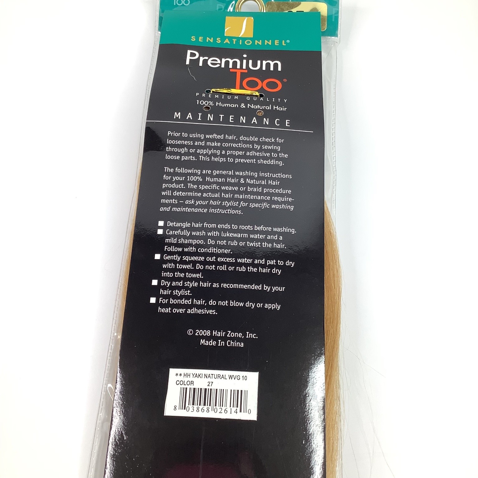 Sensationnel Premium Too Yaki Natural Hair Extensions Color 27 100% Human Hair