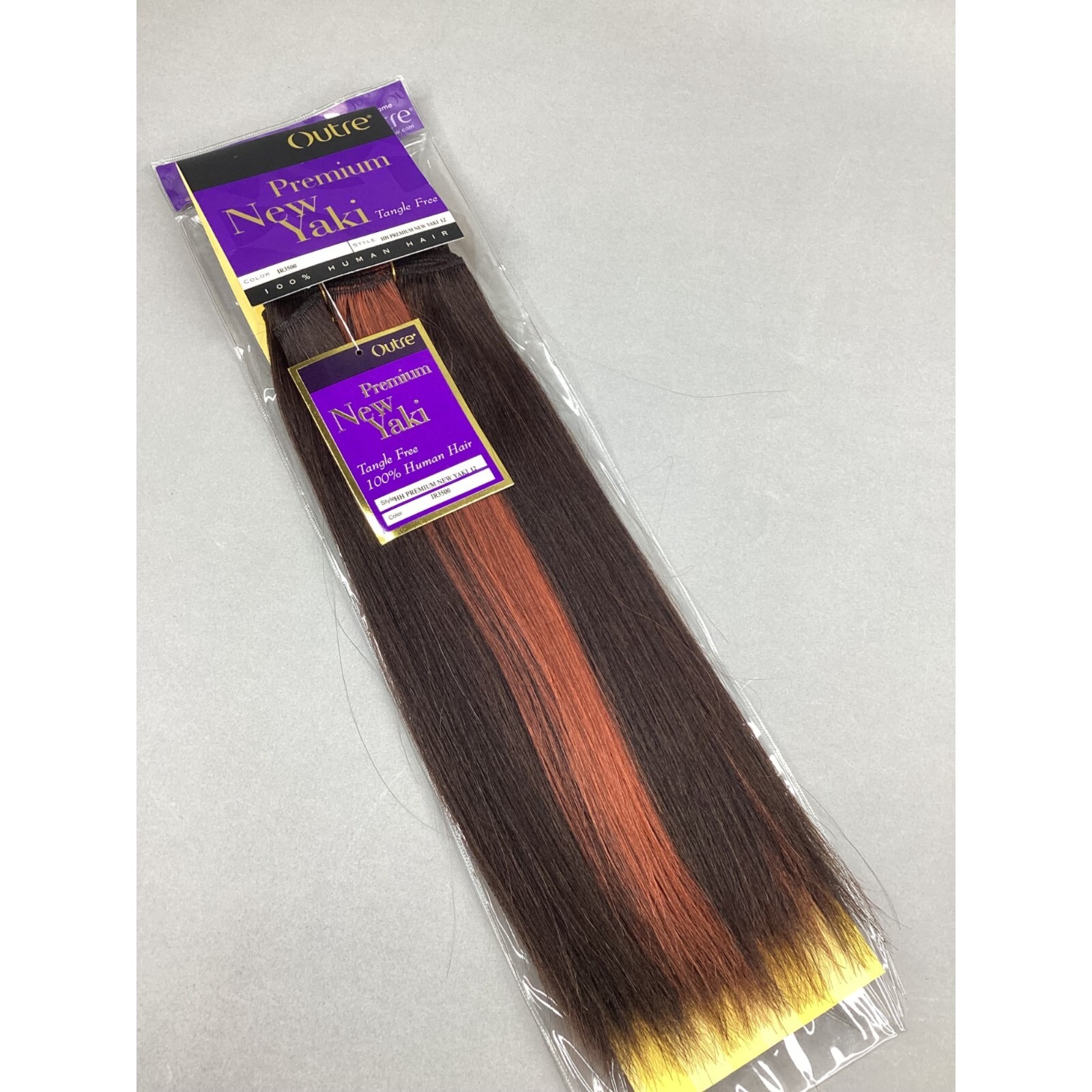 New Yaki 12” IR3500 Brown & Copper Yaki Straight 100% Human Hair Extensions
