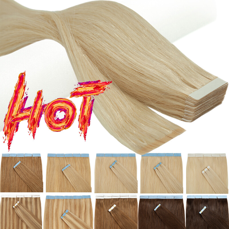 Thick Tape In Remy 100% Real Human Hair Extension Full Head Skin Weft/100g Brown