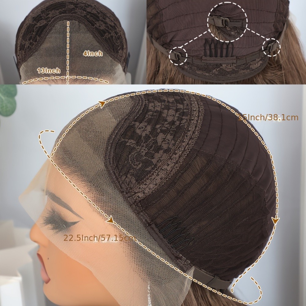 Long Wavy Synthetic Lace Front Wigs Pre Plucked Hairline Glueless Natural Brown