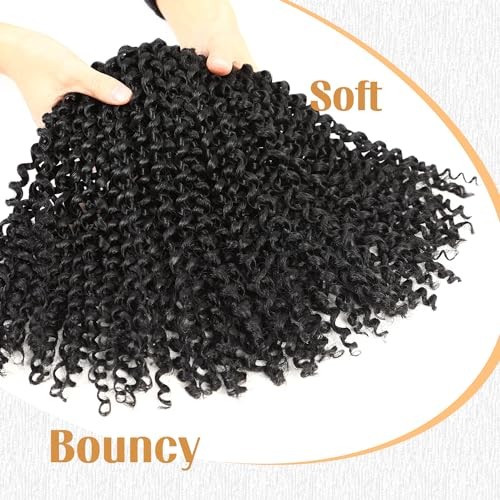 Pure Color Afro kinky Curly Braiding Hair Extensions Jerry 10 Inch-3 Packs 1B