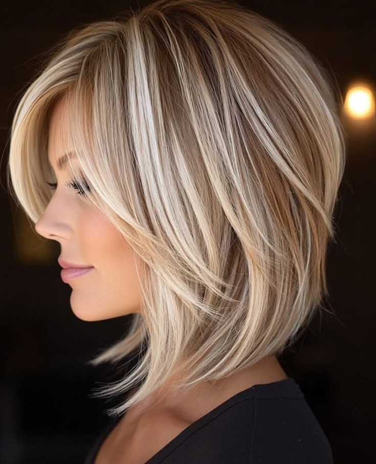 Ash Brown with Beige Blonde Highlight Layered Lace Front 100% Human Hair Wigs