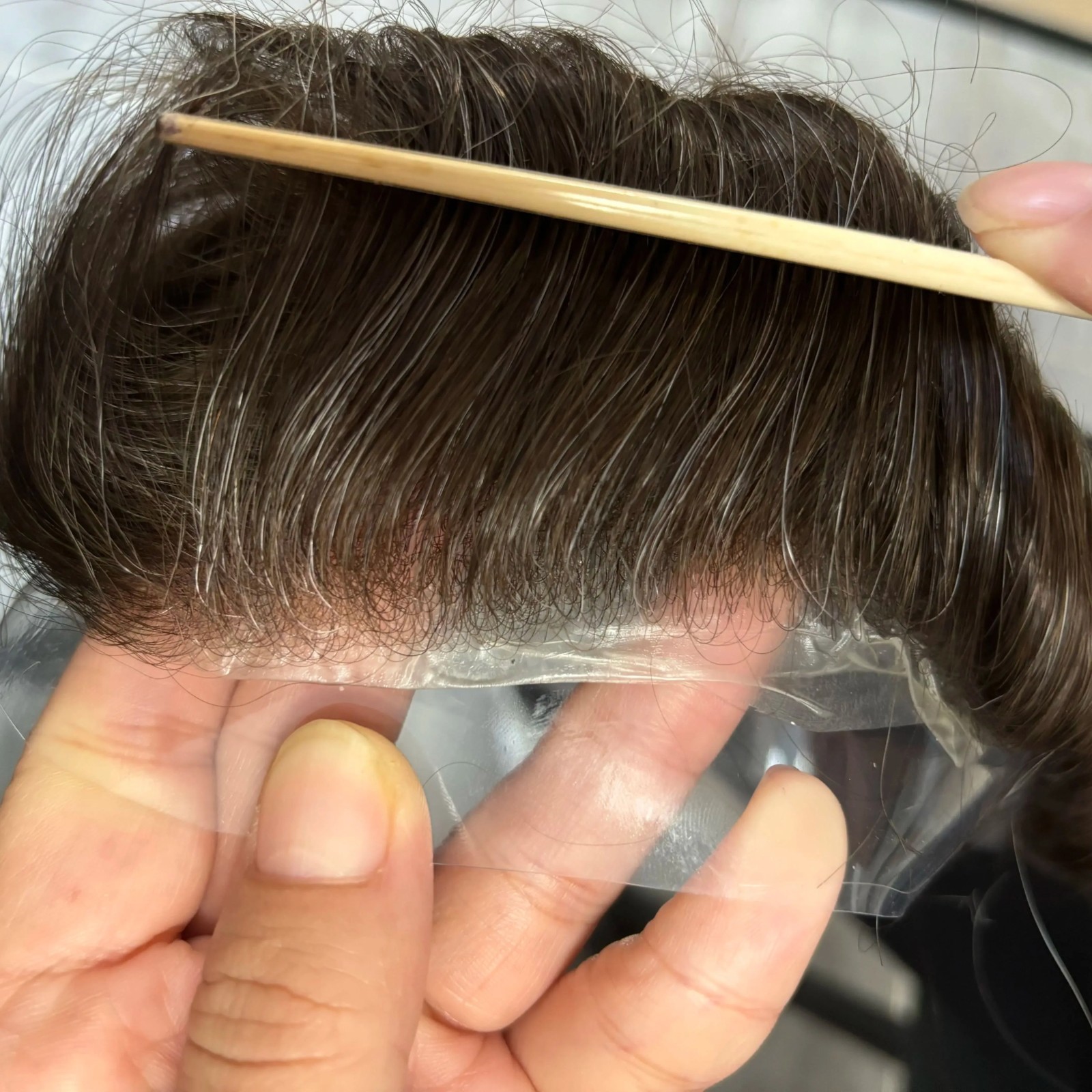 80% Density 0.02mm Ultra Thin Skin Toupee Blonde Human Hair Undetectable Skin