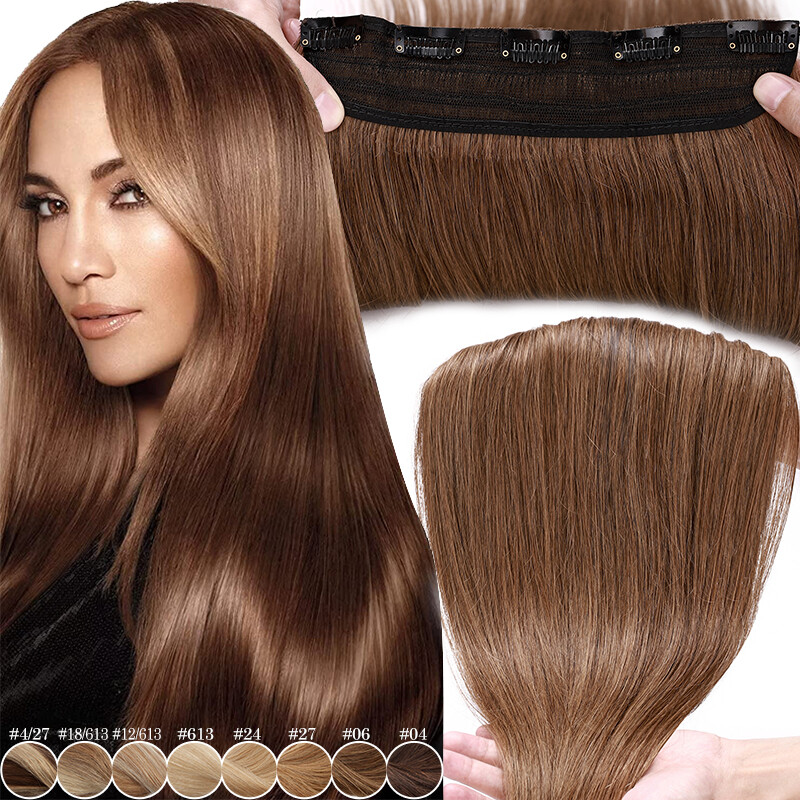 One Piece THICK Clip in 100% Real Remy Human Hair Extensions 3/4 Full Head Weft